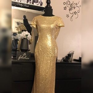 Gold Sequin Maxi Dress